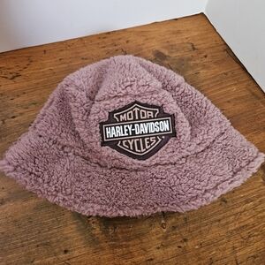 Harley-Davidson Baby Girls Purple Sherpa Bucket Hat NWT